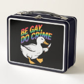 Wees Gay Doe Misdaad Grappige Gans Regenboog Trots (Voorkant)