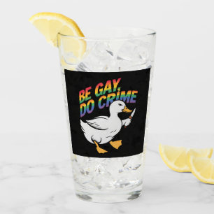 Wees Gay Doe Misdaad Grappige Gans Regenboog Trots Glas