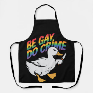 Wees Gay Doe Misdaad Grappige Gans Regenboog Trots Schort