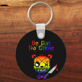 Wees Gay Doe Misdaad LGBTQ+ Pride Beer Sleutelhanger