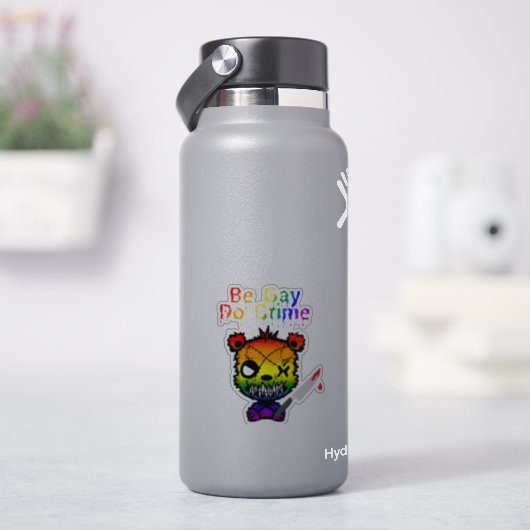 Wees Gay Doe Misdaad LGBTQ+ Pride Beer Sticker (HydroFlask)