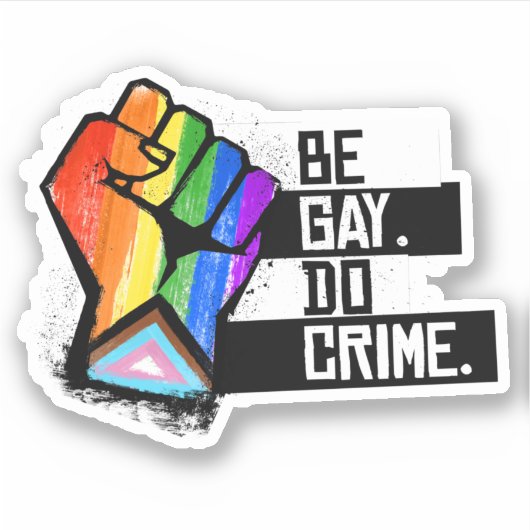 Wees Gay Doe Misdaad Sticker (Voorkant)