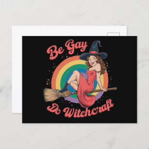 Wees Gay Doe Witchcraft Gay Pride Heks Halloween Briefkaart