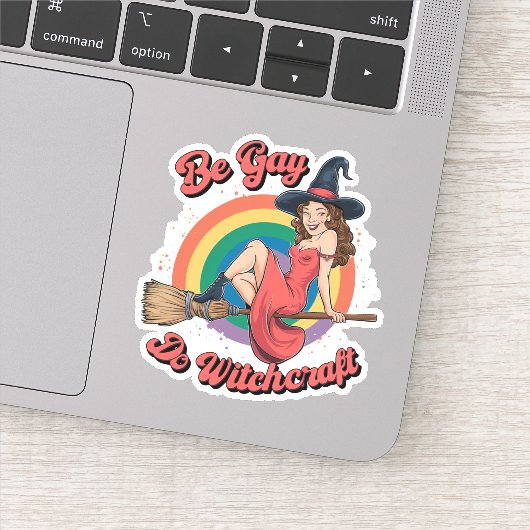 Wees Gay Doe Witchcraft Gay Pride Heks Halloween Sticker (Detail)