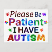 Wees geduldig als ik autisme heb briefkaart (Voorkant)