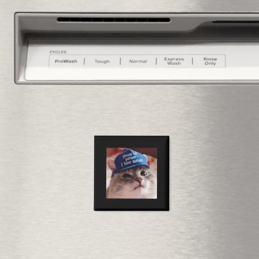 Wees geduldig ik heb autisme kat grappig magneet (Insitu (Vaatwasser))