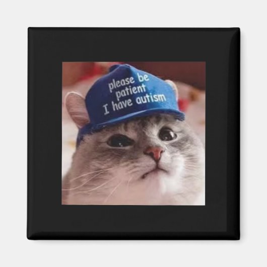 Wees geduldig ik heb autisme kat grappig magneet (Voorkant)
