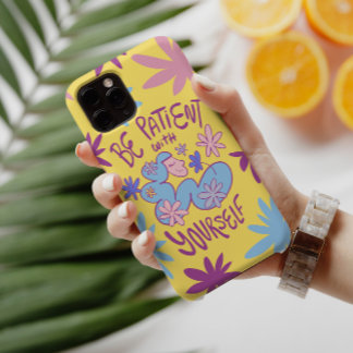 WEES GEDULDIG MET JEZELF, ZELFLEFDE CARTOONQUOTE iPhone 16 PRO MAX HOESJE