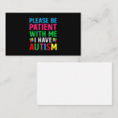 Wees geduldig met mij. Ik heb autisme. Visitekaartje (Voorkant / Achterkant)