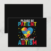 Wees geduldig met mij. Ik heb kennis van autisme Briefkaart (Voorkant / Achterkant)