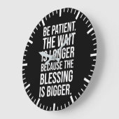Wees geduldig - Succes Hustle Gym Motivatie Grote Klok (Hoek)