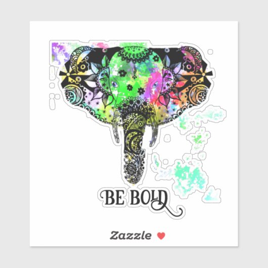 Wees gedurfd boho mandala olifant sticker (Vel)