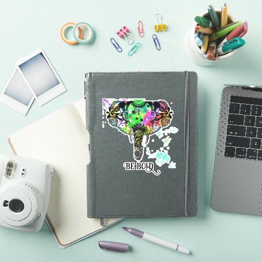 Wees gedurfd boho mandala olifant sticker (iPad Cover)
