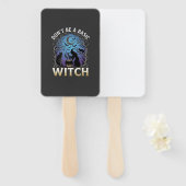Wees geen basisheks Halloween Ketel Zwarte katten Handwaaier (Voorkant en achterkant)