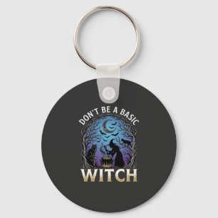 Wees geen basisheks Halloween Ketel Zwarte katten Sleutelhanger