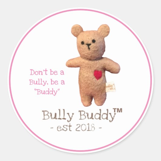 Wees geen Bully Boeddy Pink Ronde Sticker (Voorkant)