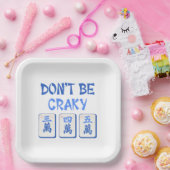 Wees geen Craky Mahjong Blue Crak Tegels Papieren Bordje (Feest)