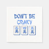Wees geen Craky Mahjong Blue Crak Tegels Servet (Voorkant)