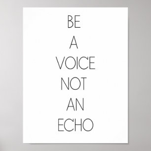 Wees geen echo - minimalistisch poster