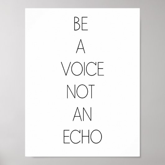 Wees geen echo - minimalistisch poster (Voorkant)