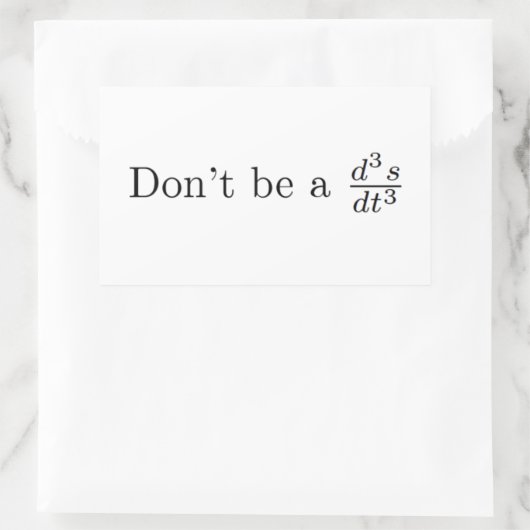 Wees geen eikel rechthoekige sticker (Tas)