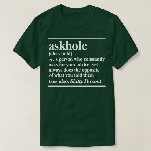 Wees geen gat t-shirt (Design voorkant)