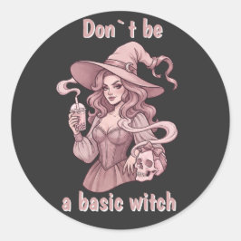 Wees geen gewone heks - Sassy Boba-thee & Schedel Ronde Sticker