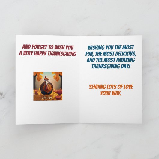 Wees geen grote Turkije Grappige Thanksgiving Kaart (Binnen)