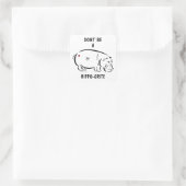 Wees geen hippo-crite! vierkante sticker (Tas)