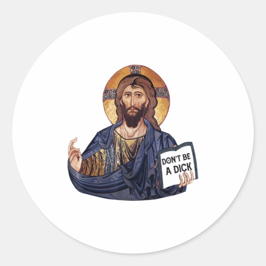 Wees geen Jezus-boek Ronde Sticker (Voorkant)
