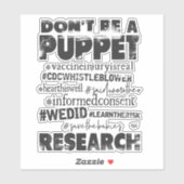 Wees geen marionet - sticker (Vel)