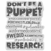 Wees geen marionet - sticker (Voorkant)