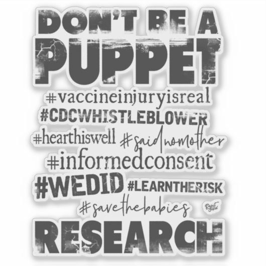 Wees geen marionet - sticker (Voorkant)