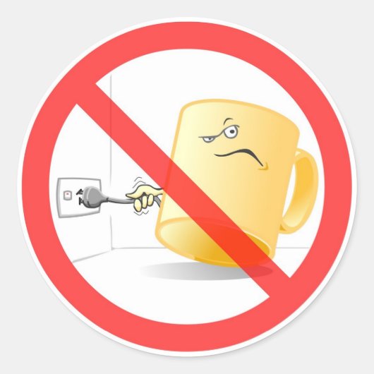 Wees geen Mok, gebruik de Plug! Kleurkiezer Ronde Sticker (Voorkant)