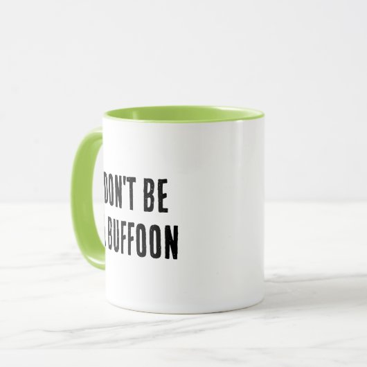 Wees geen Mok van Buffoon (Voorkant links)