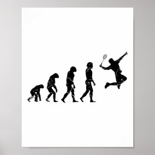 Wees geen Net Picker Badminton Player Shuttle Rac Poster