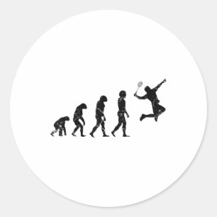 Wees geen Net Picker Badminton Player Shuttle Rack Ronde Sticker