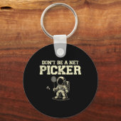 Wees geen Net Picker Badminton Player Shuttle Rack Sleutelhanger (Voorkant)