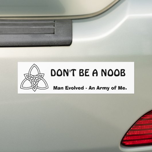 Wees geen NOOB Bumpersticker (Op auto)