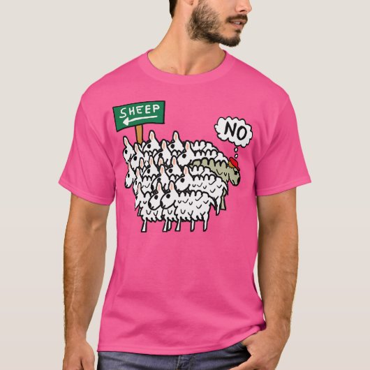 Wees geen schaap t-shirt (Voorkant)