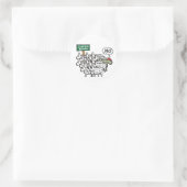 Wees geen schapen ronde sticker (Tas)