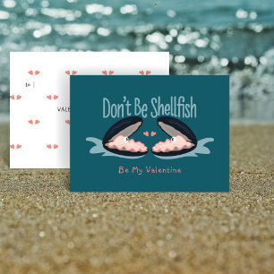 Wees geen schelpachtig Oesters Kinderen Valentijns Notitiekaartje