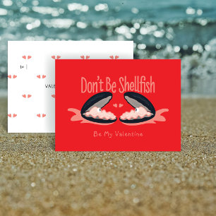 Wees geen schelpachtige Oesters Kinderen Valentijn Notitiekaartje