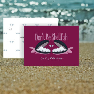Wees geen schelpdier Oesters Valentijnskaart voor Notitiekaartje