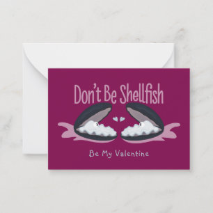 Wees geen schelpdier Oesters Valentijnskaart voor  Notitiekaartje