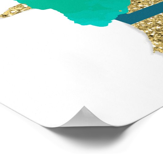 Wees geen stem ⎢ Turquoise Floral Poster (Hoek)