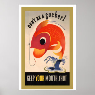 Wees Geen Sucker Houd Je Mond Dicht 1944 Wereld Poster