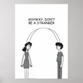 Wees geen vreemde cartoon illustratie poster (Voorkant)
