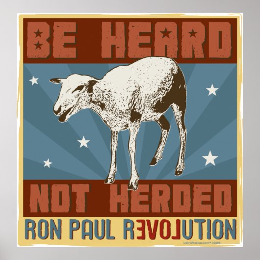'Wees gehoord, niet herkend' Ron Paul Poster (Voorkant)
