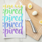 "Wees geïnspireerd" Rainbow Kitchen Towel Theedoek (Quarter Fold)